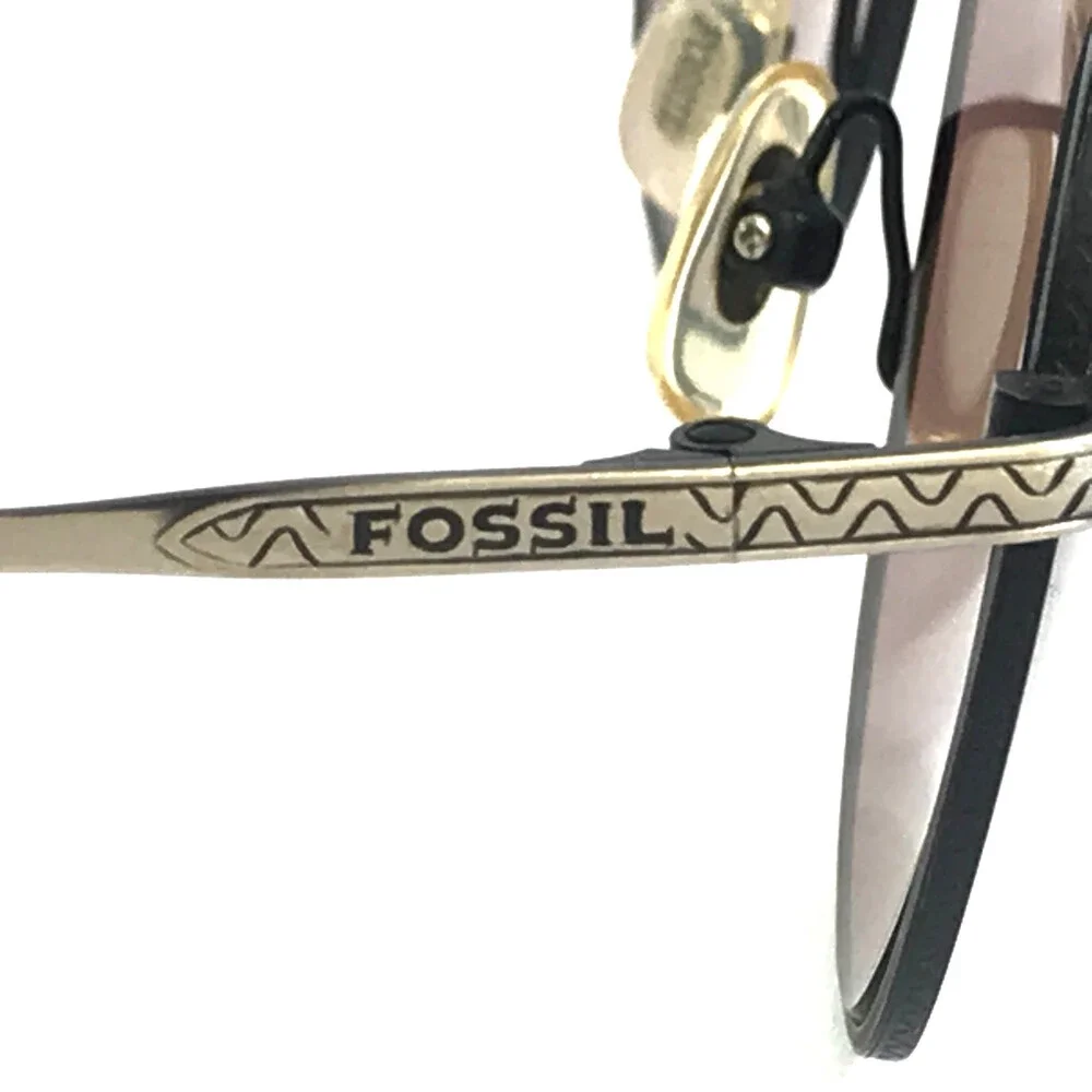 Fossil Sunglasses TWO-TEN MS2006SLV Matte Antique Silver Frames w/ Purple Lenses